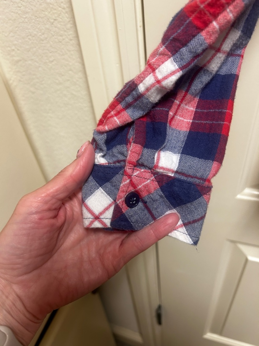 Market & Spruce Jillianne Red, Blue & White Plaid Button-Down Shirt - Picture 4 of 6